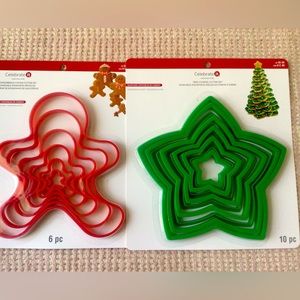 2 Sets Christmas Cookie Cutter Sets Gingerbread and Stacked Tree